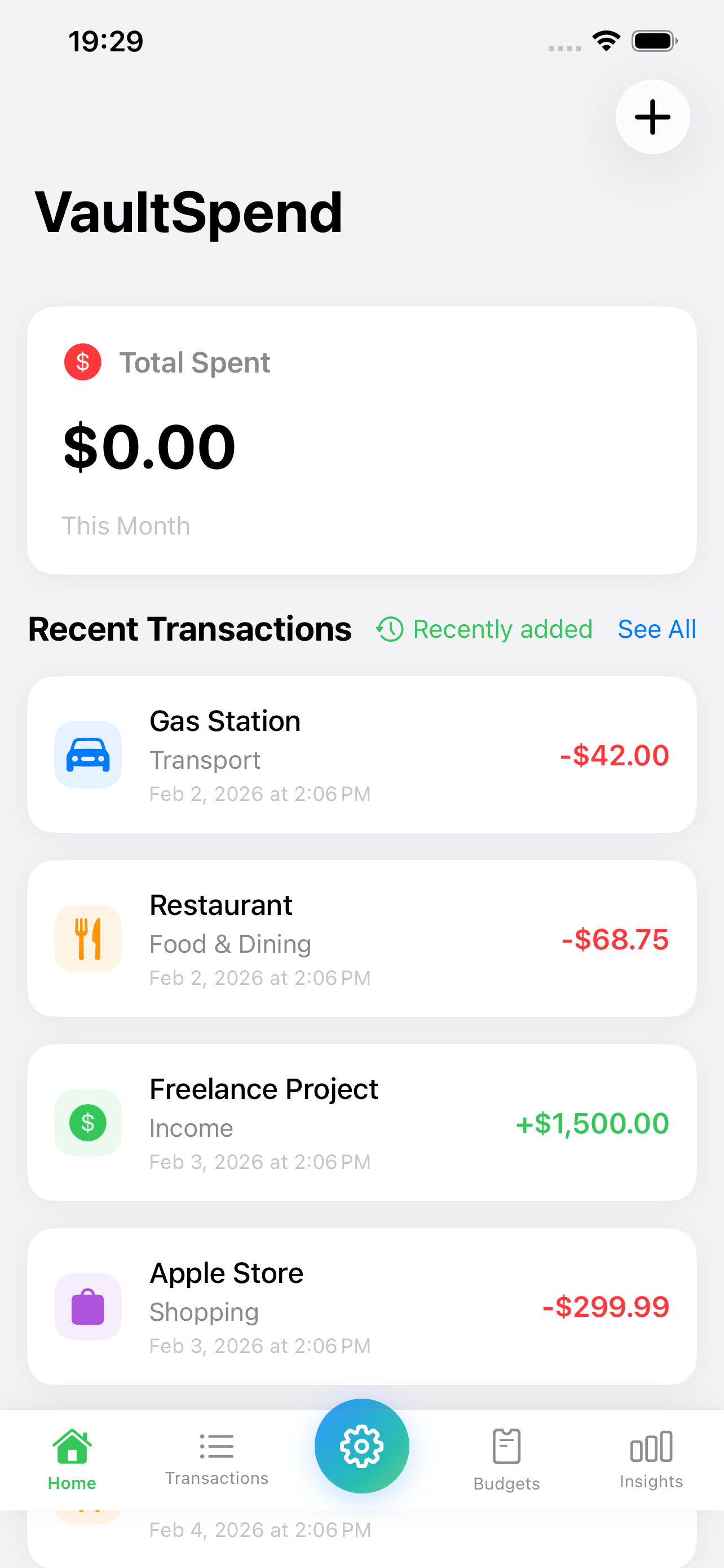 VaultSpend Screenshot